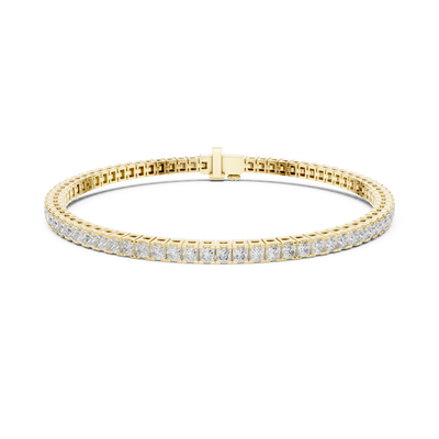 Princess Cut Moissanite Tennis Bracelet in Sterling Sliver