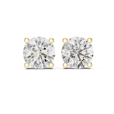 4.00 Ct Moissanite Classic Four Prong Stud Earrings Sterling Silver