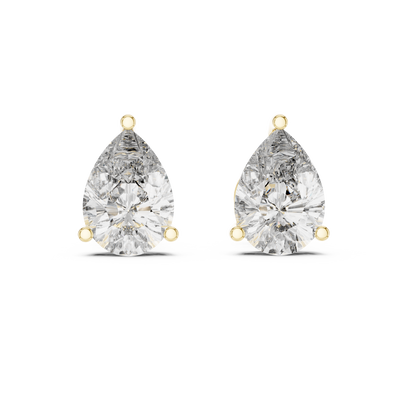 3.5Ct Moissanite Elegant Pear Cut Solitaire Stud Earrings