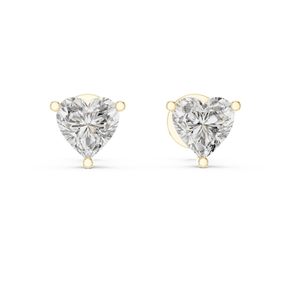 1.5Ct Moissanite Classic Heart Cut Solitaire Stud Earrings