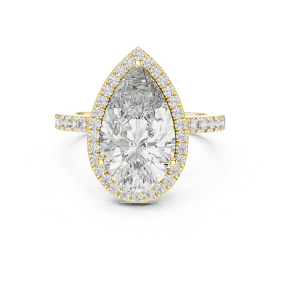 Lab Diamond Single Row Accented Halo Engagement Ring Sterling Silver