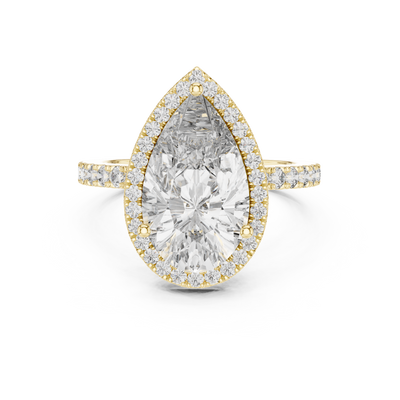 4.50 Carat Moissanite Single Row Accented Halo Engagement Ring Sterling Silver