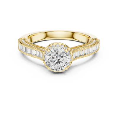 1.50 Carat Round Moissanite Halo Engagement Ring Sterling Silver
